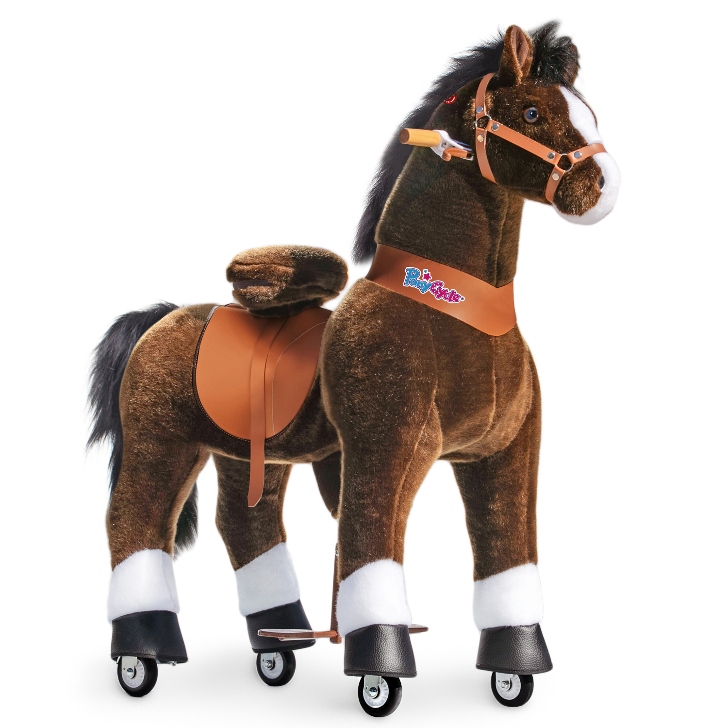 PonyCycle Official U Chocolate Brown Ride on Horse Toy Plush Medium Age 4-8 U421 
