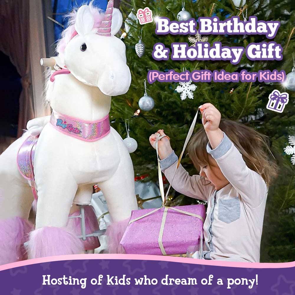 pink unicorn ride on toy 2