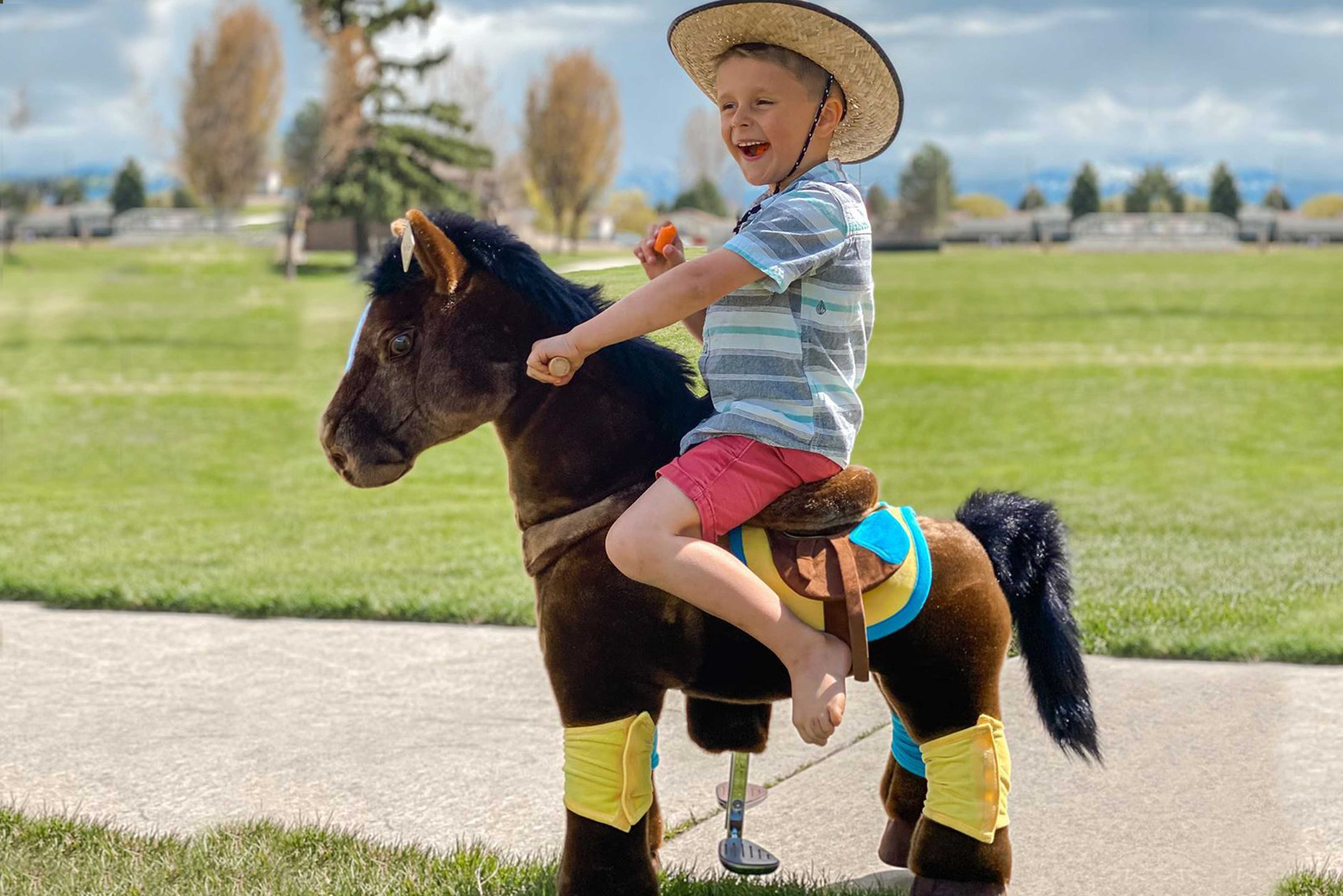 large toy horse that you can ride