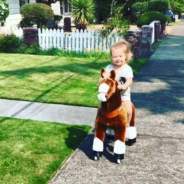 Fun on her riding horse